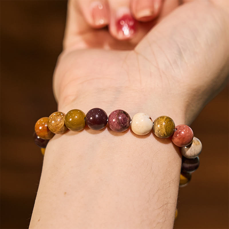 Bracelet de croissance émotionnelle en pierre de Bouddha Mookaite