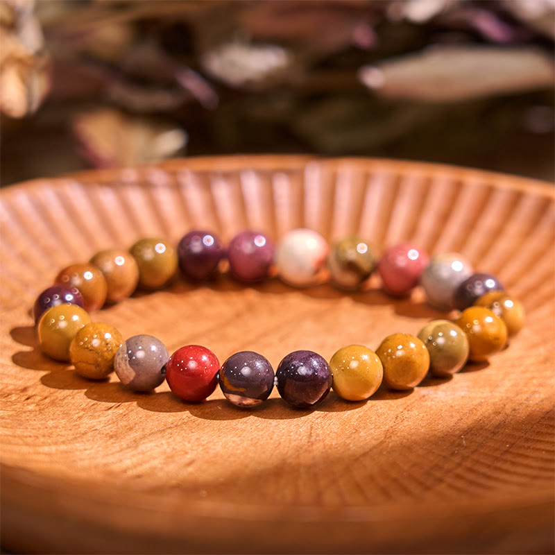 Bracelet de croissance émotionnelle en pierre de Bouddha Mookaite