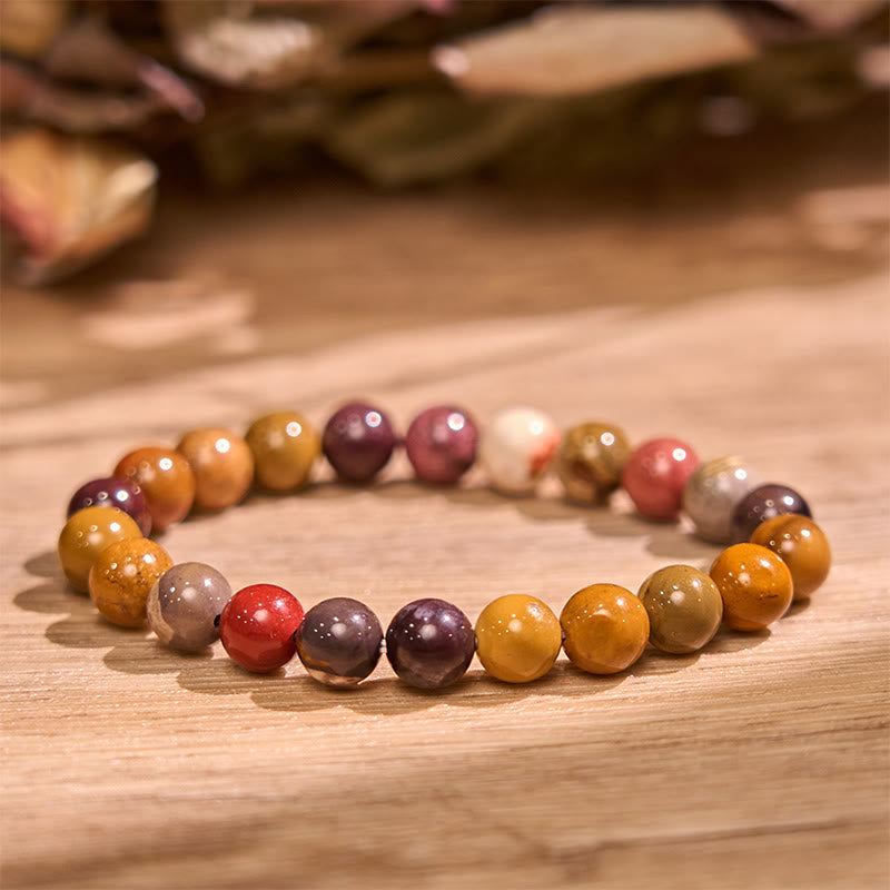 Bracelet de croissance émotionnelle en pierre de Bouddha Mookaite