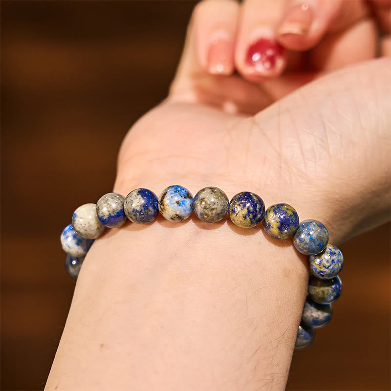 Bracelet de soins personnels positifs en pierre de Bouddha et lazurite