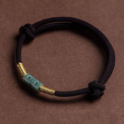 Bracelet en corde de jade porte-bonheur avec pierres de Bouddha