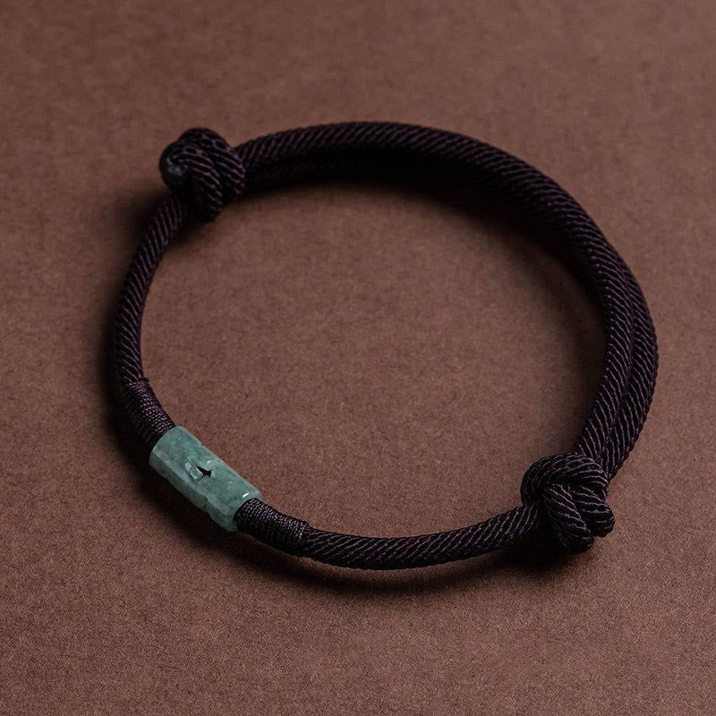 Bracelet en corde de jade porte-bonheur avec pierres de Bouddha