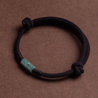 Bracelet en corde de jade porte-bonheur avec pierres de Bouddha