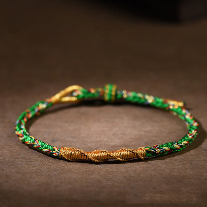 Bracelet en corde tressée fait main avec pierres de Bouddha et symbole du zodiaque chinois 