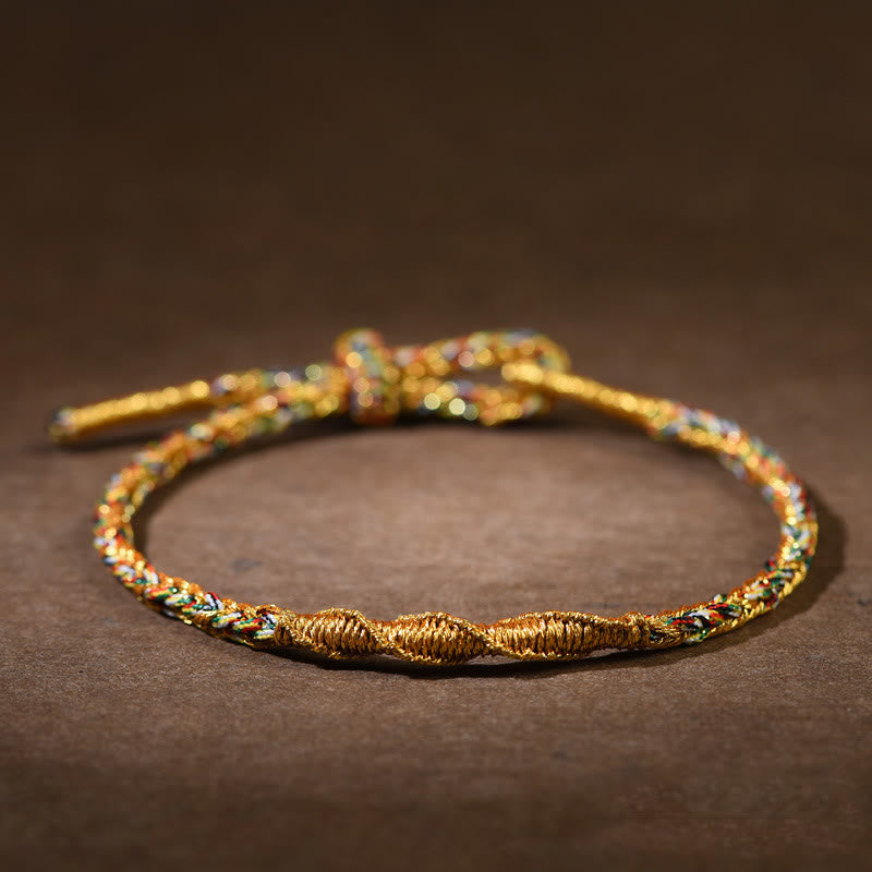 Bracelet en corde tressée fait main avec pierres de Bouddha et symbole du zodiaque chinois 