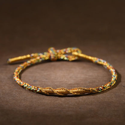 Bracelet en corde tressée fait main avec pierres de Bouddha et symbole du zodiaque chinois 