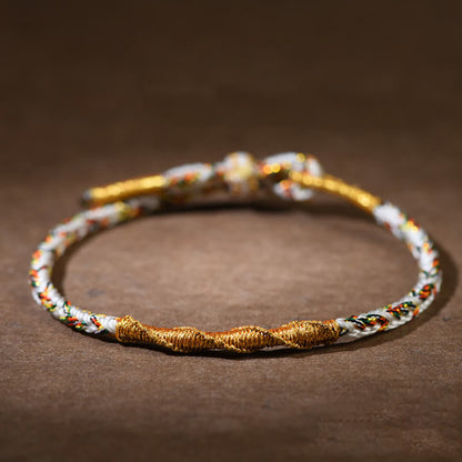 Bracelet en corde tressée fait main avec pierres de Bouddha et symbole du zodiaque chinois 