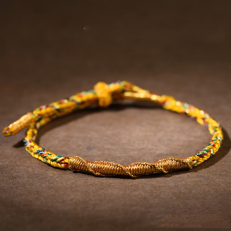 Bracelet en corde tressée fait main avec pierres de Bouddha et symbole du zodiaque chinois 