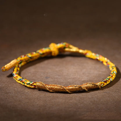 Bracelet en corde tressée fait main avec pierres de Bouddha et symbole du zodiaque chinois 