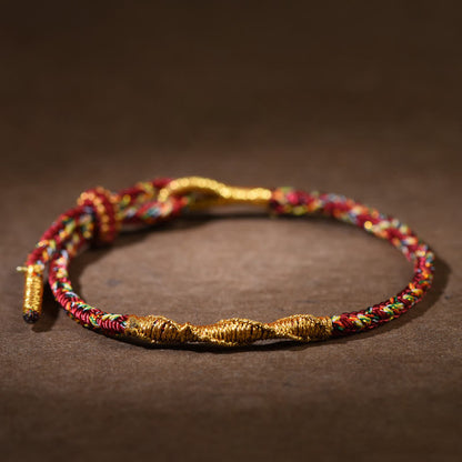 Bracelet en corde tressée fait main avec pierres de Bouddha et symbole du zodiaque chinois 