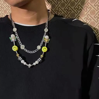 Jewelry × Vintage Pearl Smile Skull Dice Necklace Starymagic