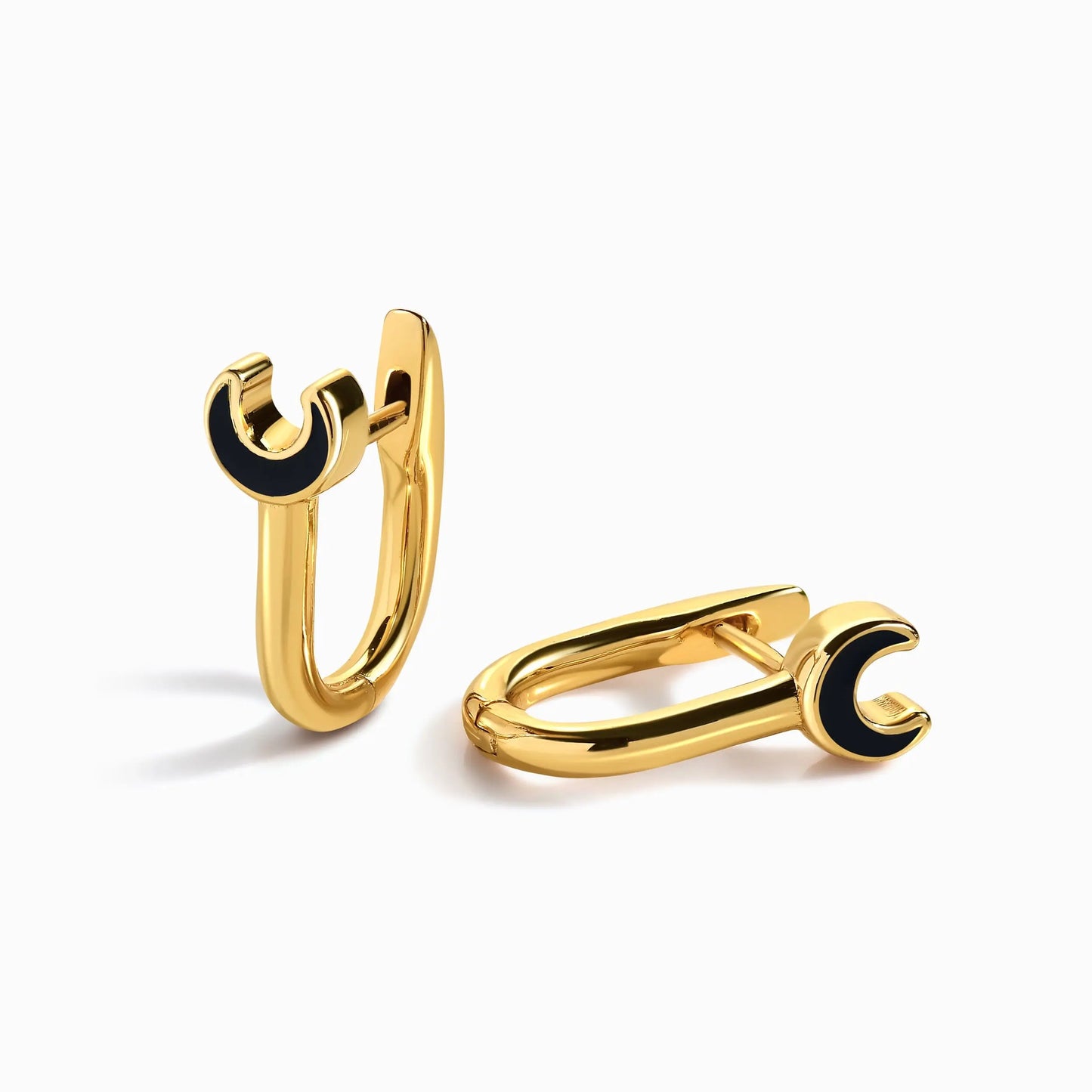 Enamel Earrings - Celestia Hoops Moon Magic