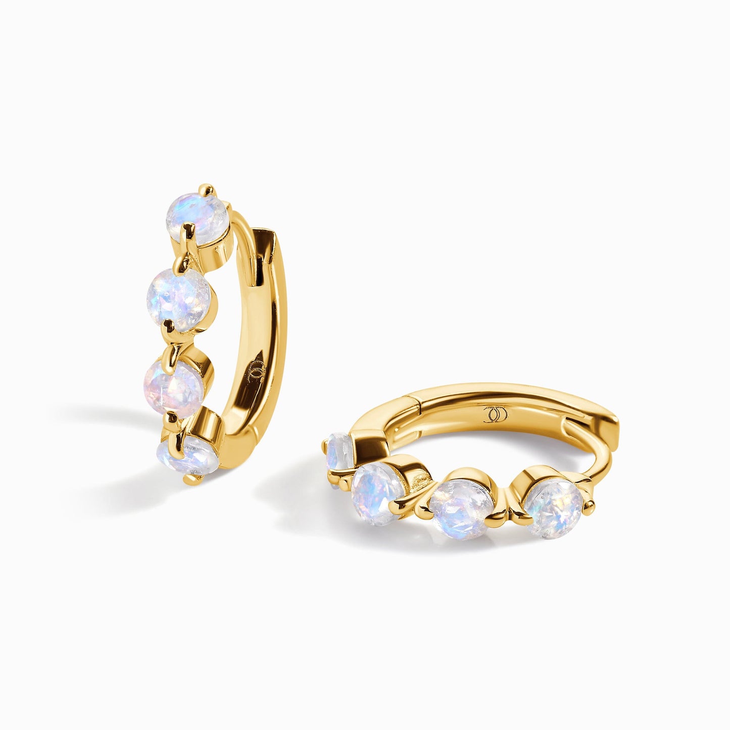 Boucles d'oreilles en pierre de lune - Créoles Equinox