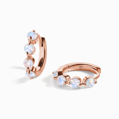 Boucles d'oreilles en pierre de lune - Créoles Equinox
