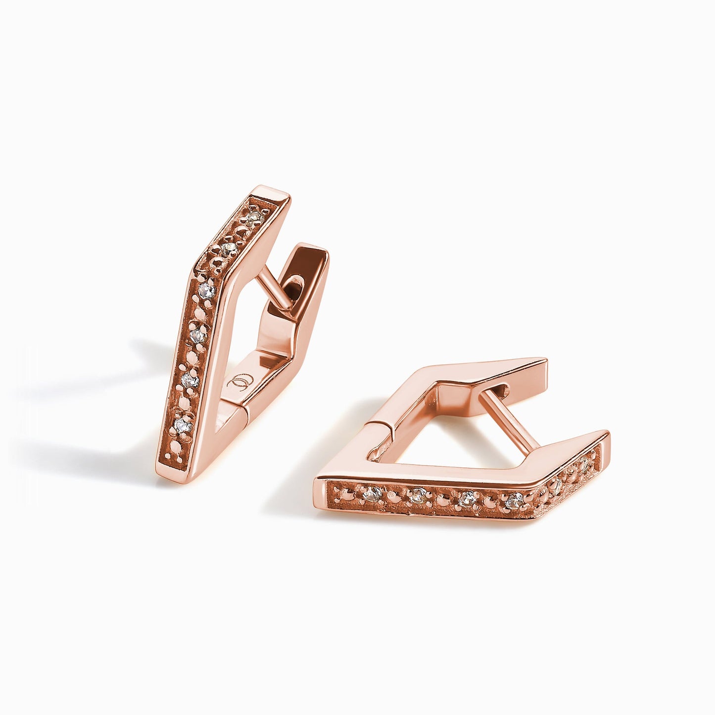 Boucles d'oreilles en zircon blanc - Créoles Sirius