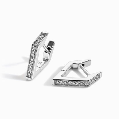 Boucles d'oreilles en zircon blanc - Créoles Sirius