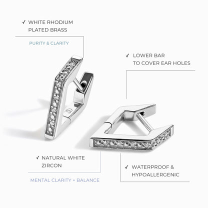 Boucles d'oreilles en zircon blanc - Créoles Sirius