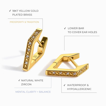 Boucles d'oreilles en zircon blanc - Créoles Sirius