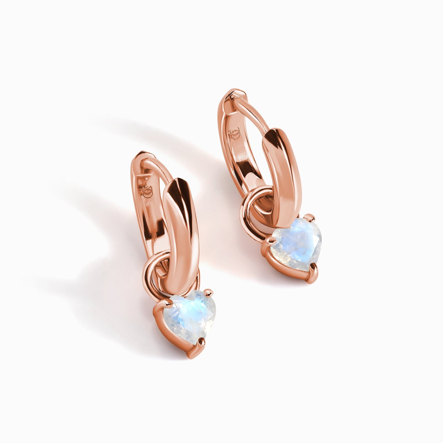 Boucles d'oreilles en pierre de lune - Love Hoops