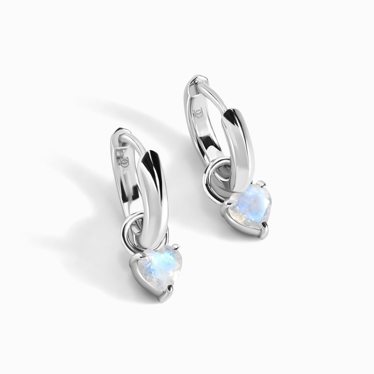 Boucles d'oreilles en pierre de lune - Love Hoops