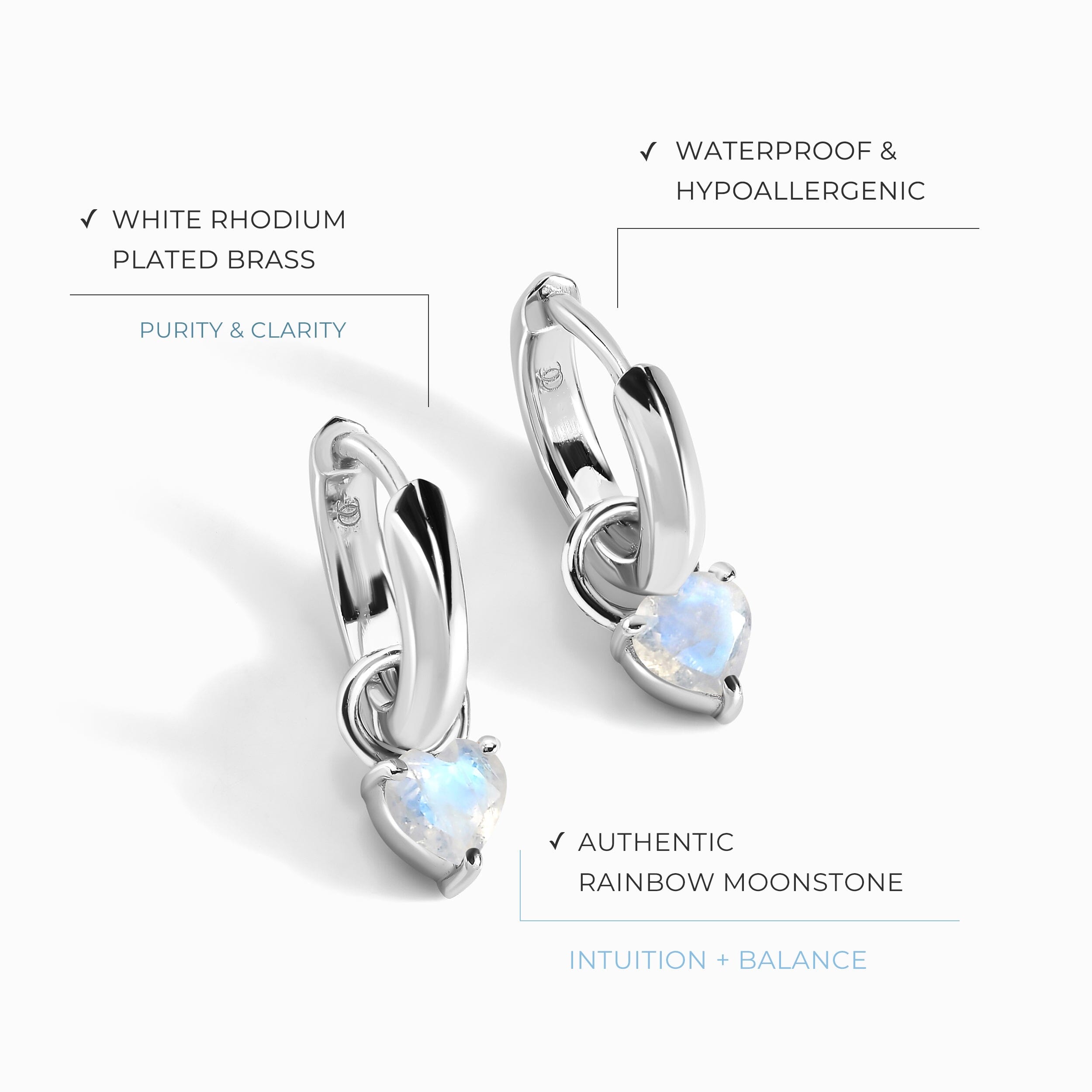 Moonstone Earrings - Love Hoops