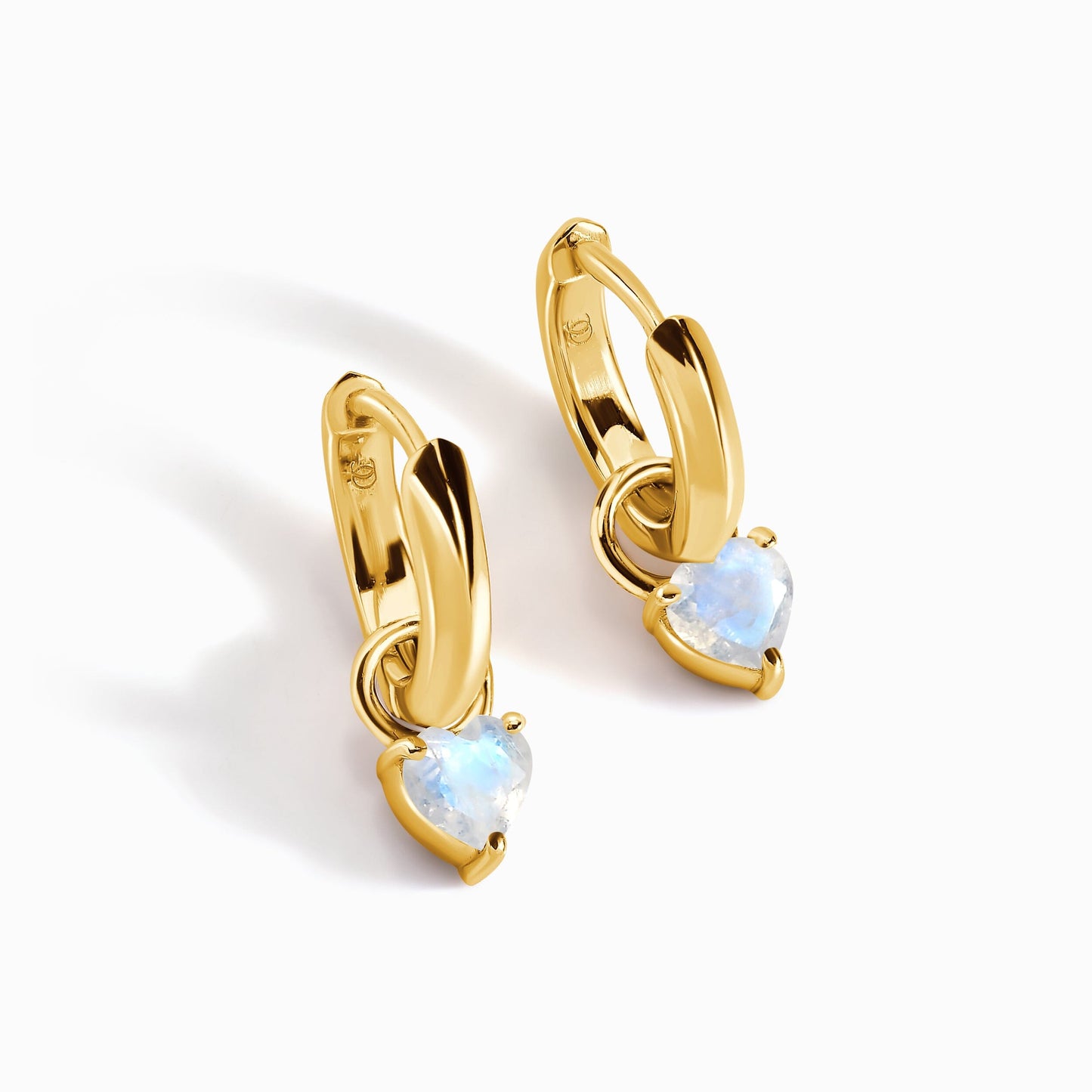Boucles d'oreilles en pierre de lune - Love Hoops
