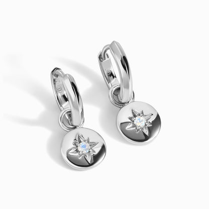 Boucles d'oreilles en pierre de lune - Créoles North Star