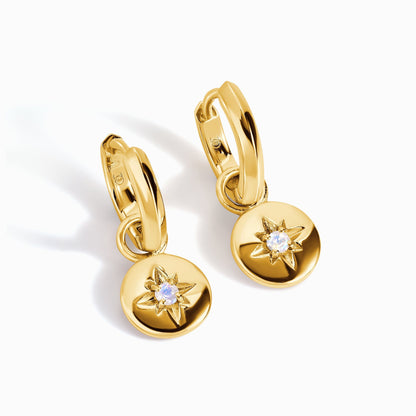 Boucles d'oreilles en pierre de lune - Créoles North Star