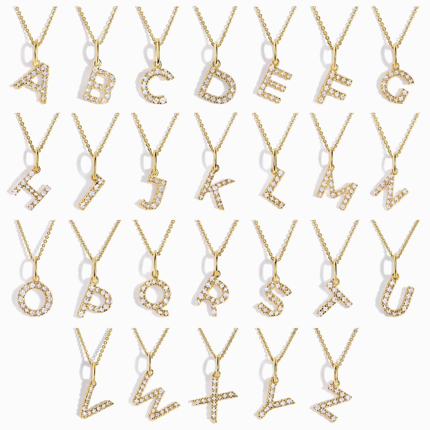 Collier Pierre de Lune - Alphabet