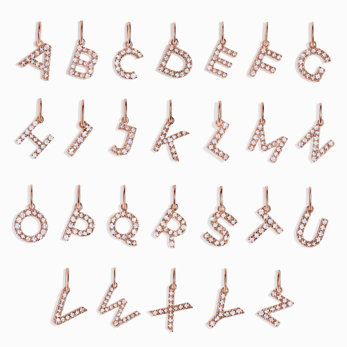 Breloque en pierre de lune - Alphabet
