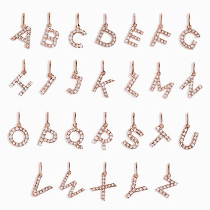 Breloque en pierre de lune - Alphabet