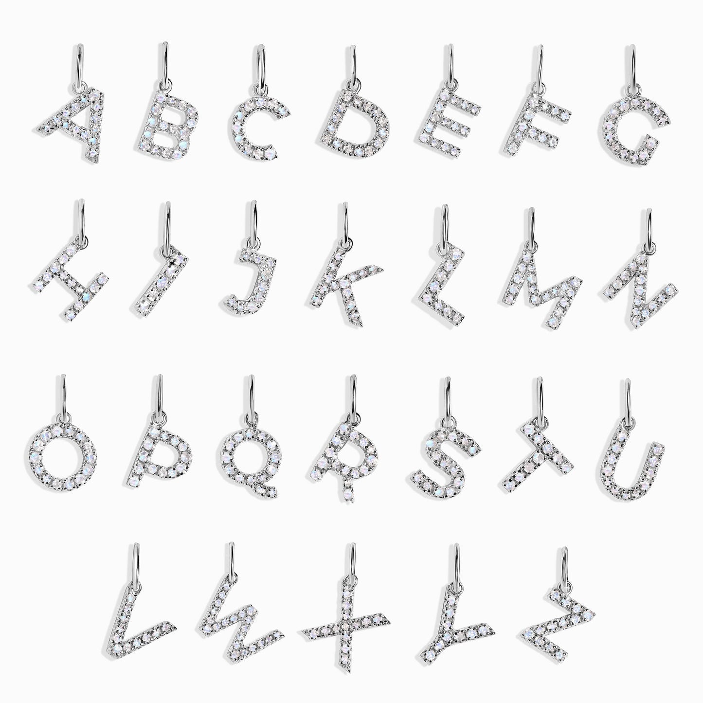 Breloque en pierre de lune - Alphabet