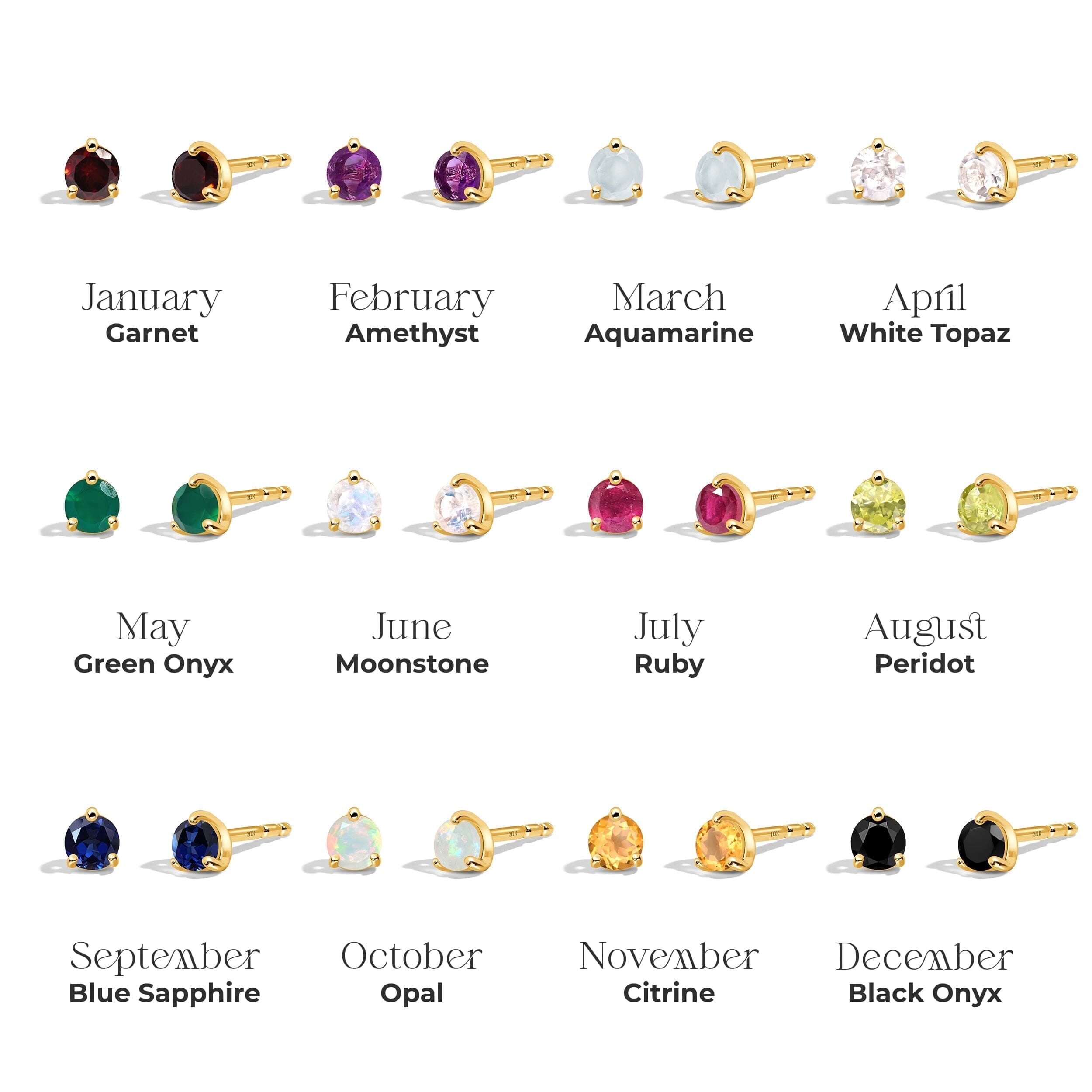 Zodiac Birthstone Studs - Sagittarius Citrine