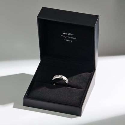 Bague unisexe en zircon blanc - Fabriquée