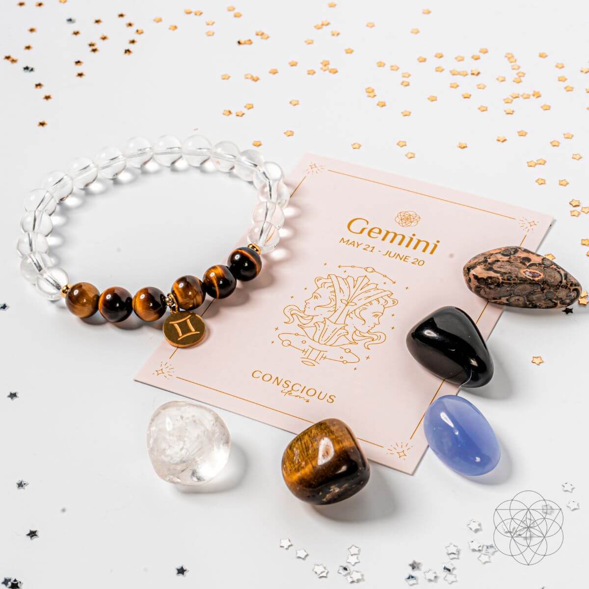 Gemini Bracelet and Crystals Set