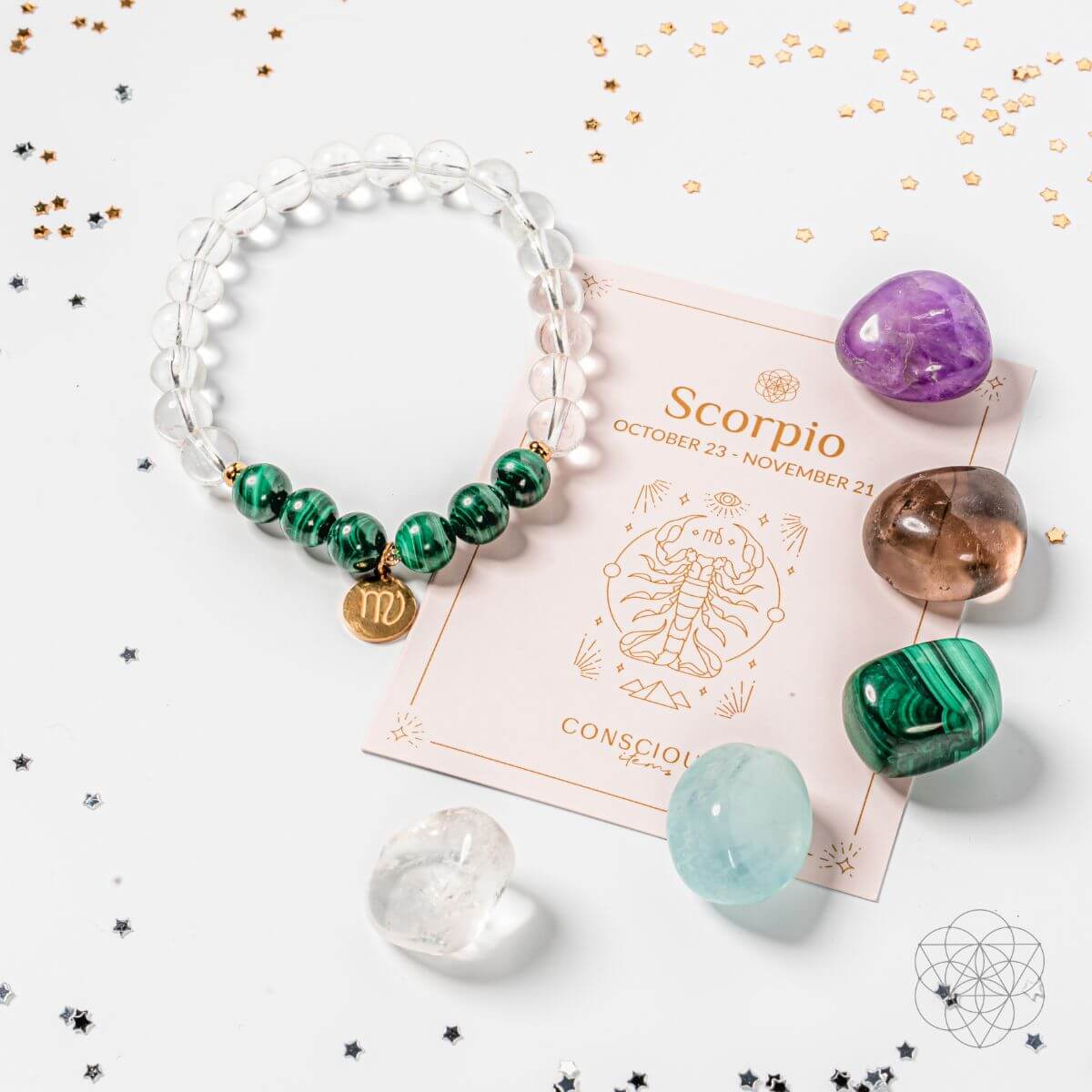 Scorpio Bracelet and Crystals Set