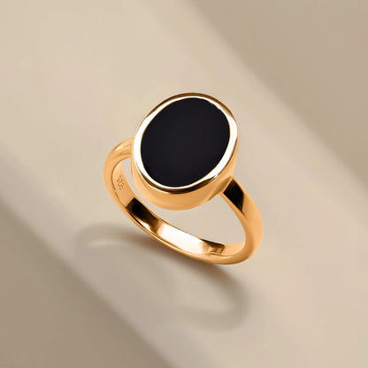 Crystal Ring - Enfolded Black Onyx Moon Magic