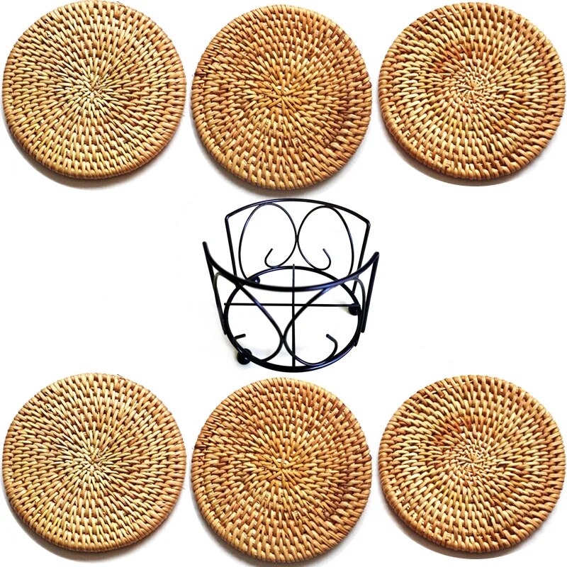 Rattan Coaster Set