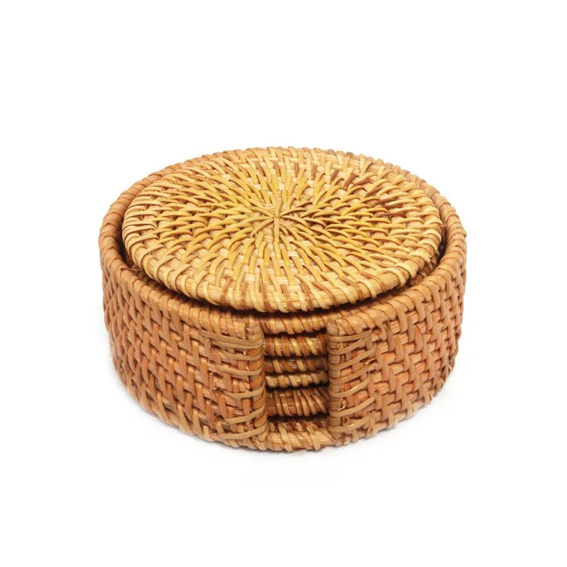 Rattan Coaster Set