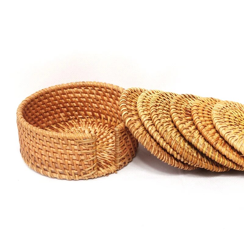 Rattan Coaster Set