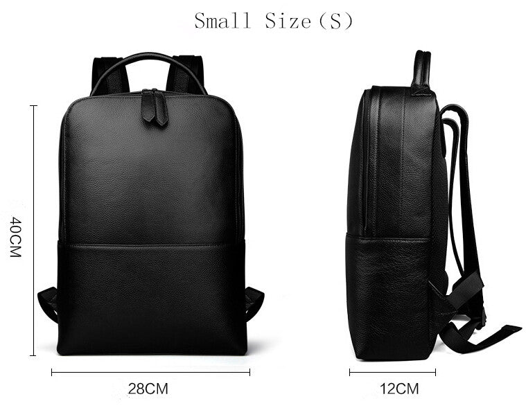 Black Minimal Leather Backpack