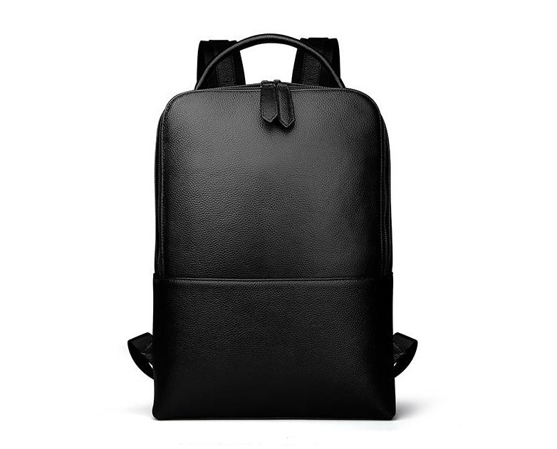 Black Minimal Leather Backpack