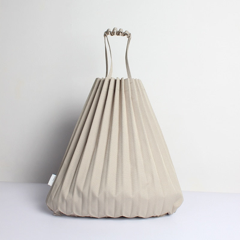 Japanese Inspired Minimalist Pleated Origami Tote Bag