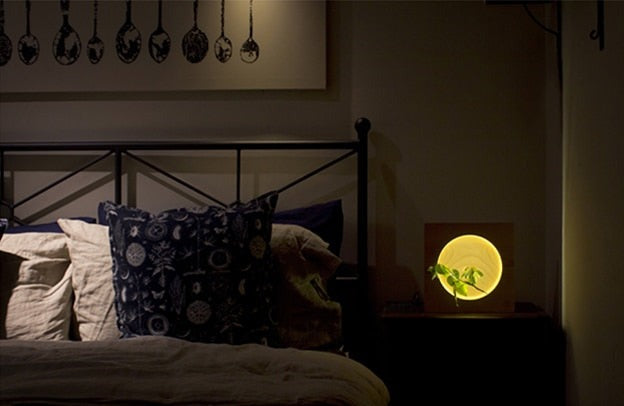 Lampe de table japonaise en bois pleine lune