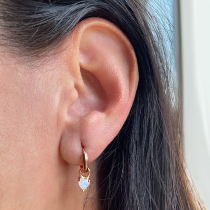 Boucles d'oreilles en pierre de lune - Love Hoops