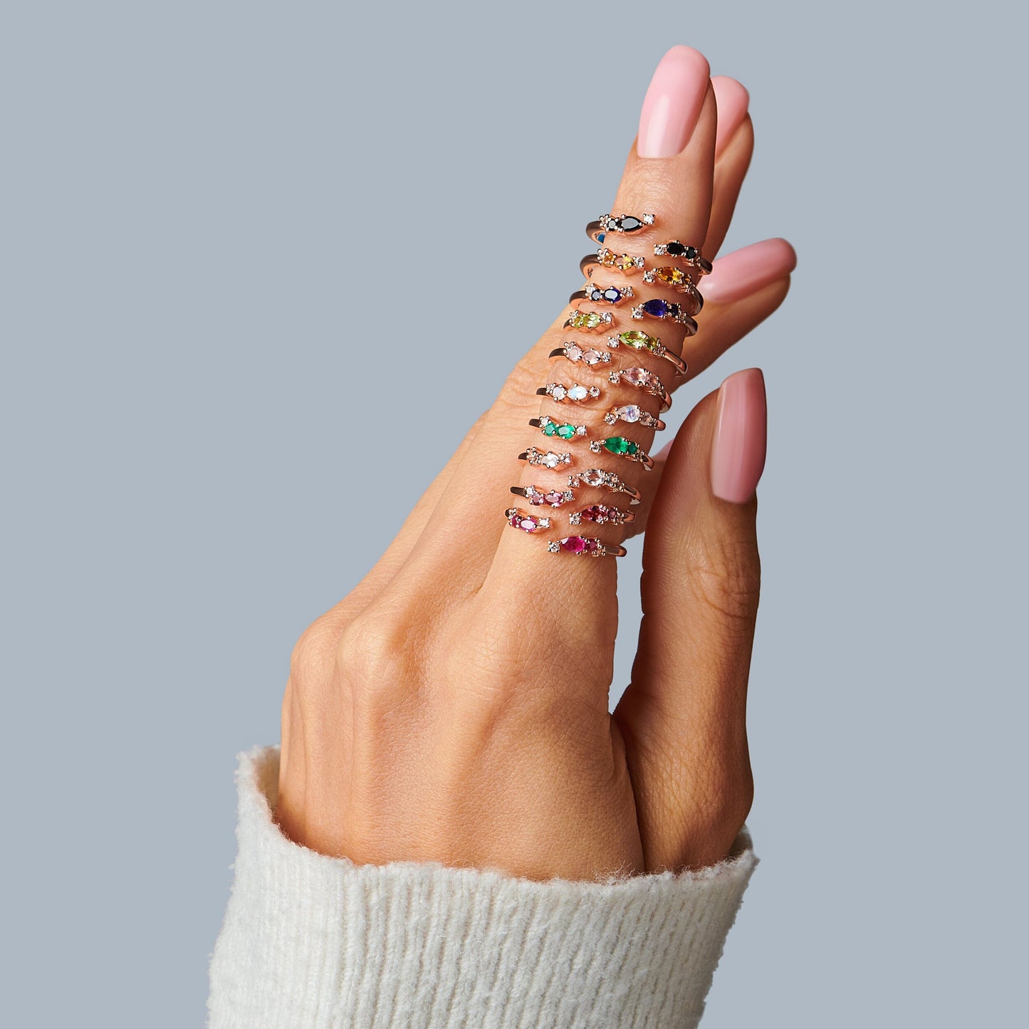 Bague ajustable en rubis Flourish - Pierre de naissance de juillet