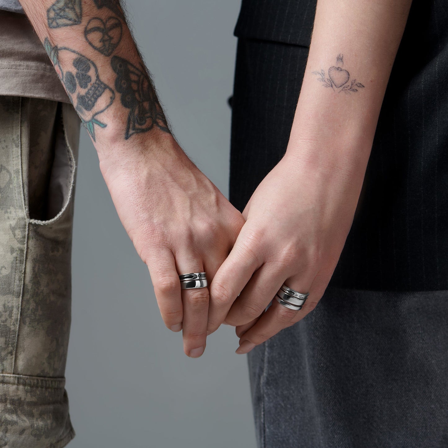 Bague unisexe en zircon blanc - Individualiste