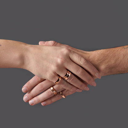 Bague unisexe en zircon blanc - Fabriquée