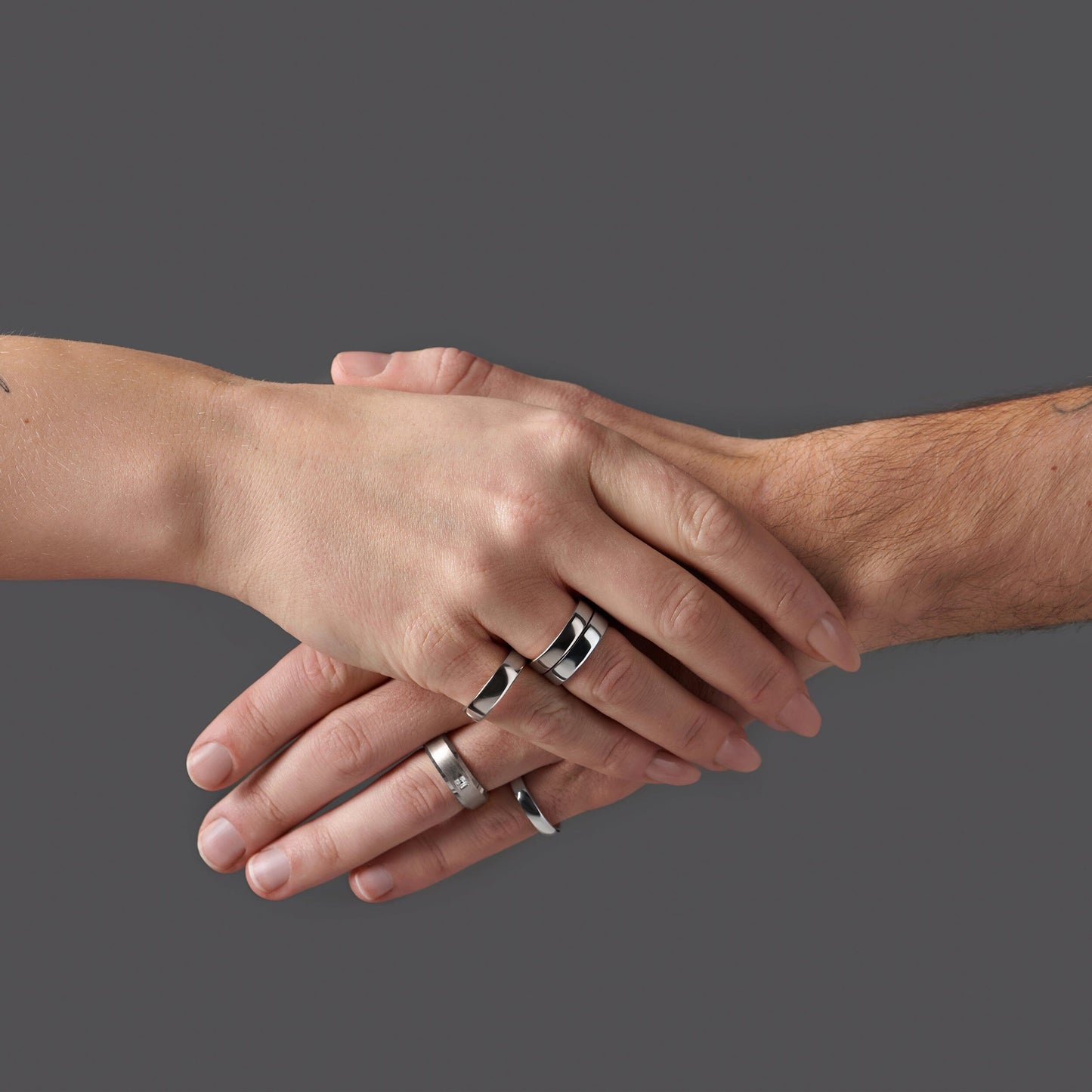 Bague unisexe en zircon blanc - Fabriquée