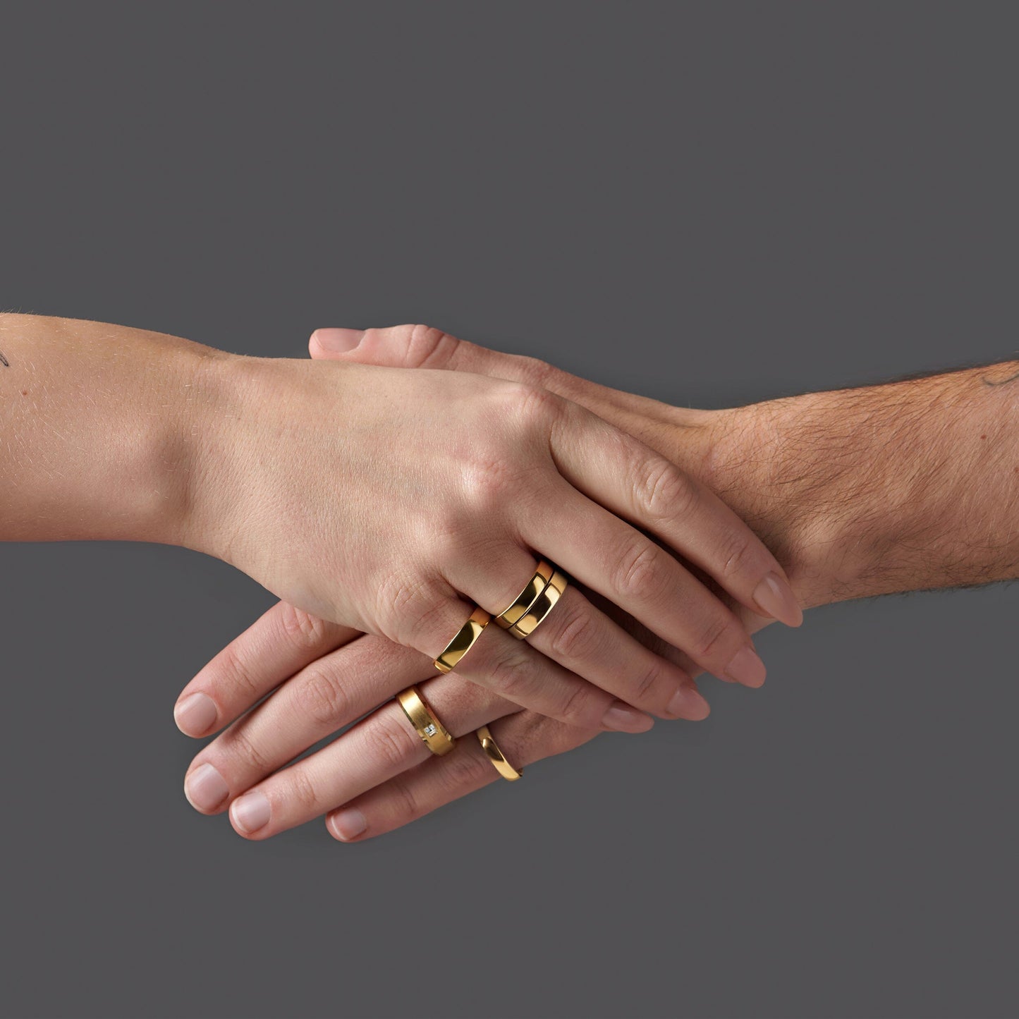 Bague unisexe en zircon blanc - Fabriquée